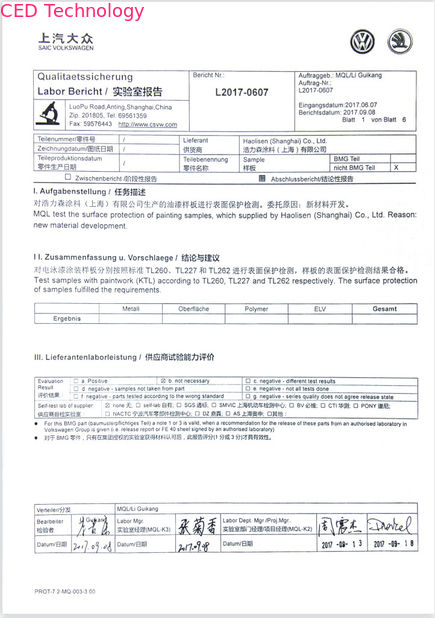 Κίνα HLS Coatings （Shanghai）Co.Ltd Πιστοποιήσεις
